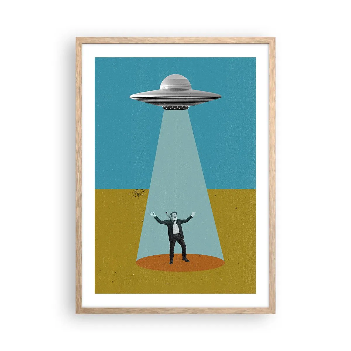 Plagát v ráme zo svetlého duba - Blízke stretnutie - 50x70 cm