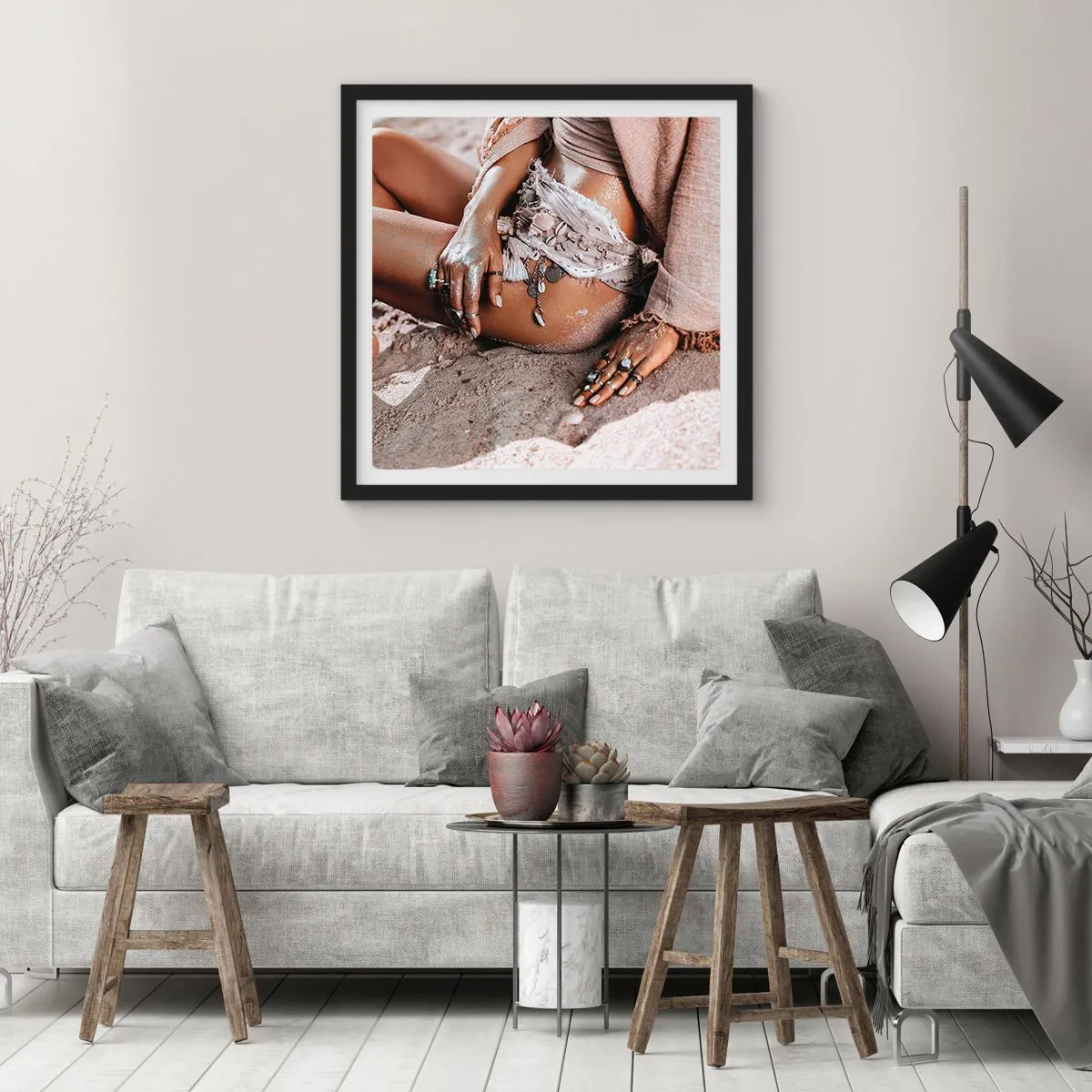 Plagát v čiernom ráme - Vyplavená na breh? - 50x50 cm