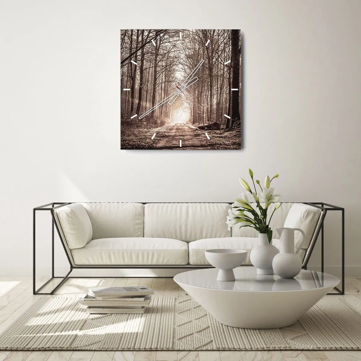 Nástenné hodiny - Lesná katedrála - 40x40 cm