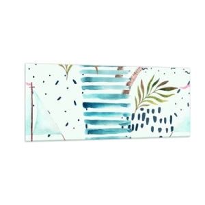 Obraz na skle - Prázdniny pod palmami - 100x40 cm