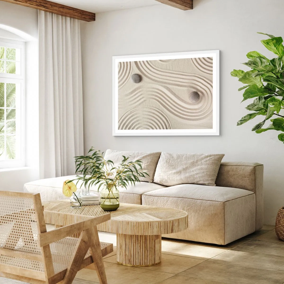 Plagát v bielom ráme - Dotyk tepla - 91x61 cm