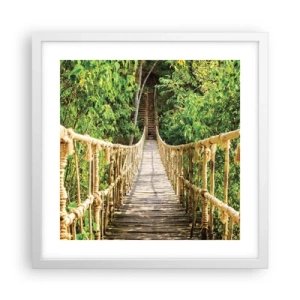 Plagát v bielom ráme - Zavesený v zelenej - 40x40 cm