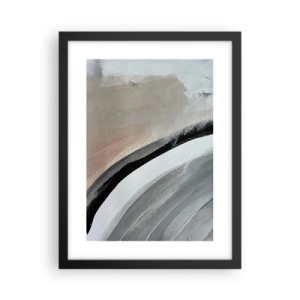 Plagát v čiernom ráme - Kompozícia: čierny a šedý oblúk - 30x40 cm