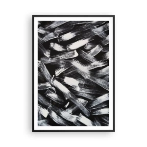 Plagát v čiernom ráme - Abstrakcia v industriálnom duchu - 70x100 cm
