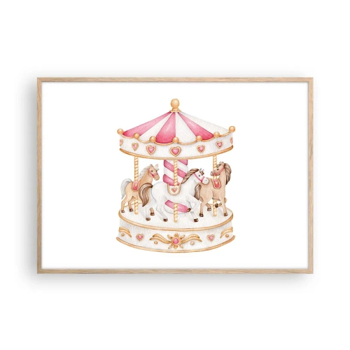 Plagát v ráme zo svetlého duba - Sladký svet detstva - 100x70 cm