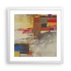 Plagát v bielom ráme - Geometria farieb - 40x40 cm