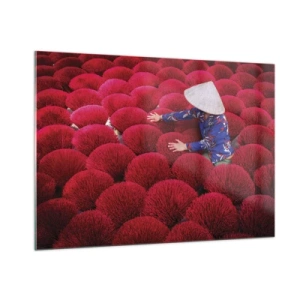 Obraz na skle - Na ryžovom poli - 100x70 cm