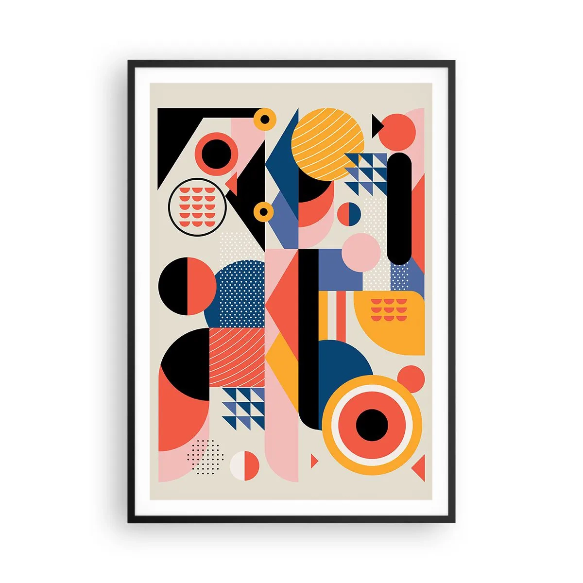 Plagát v čiernom ráme - Kompozícia: poďme sa hrať - 70x100 cm