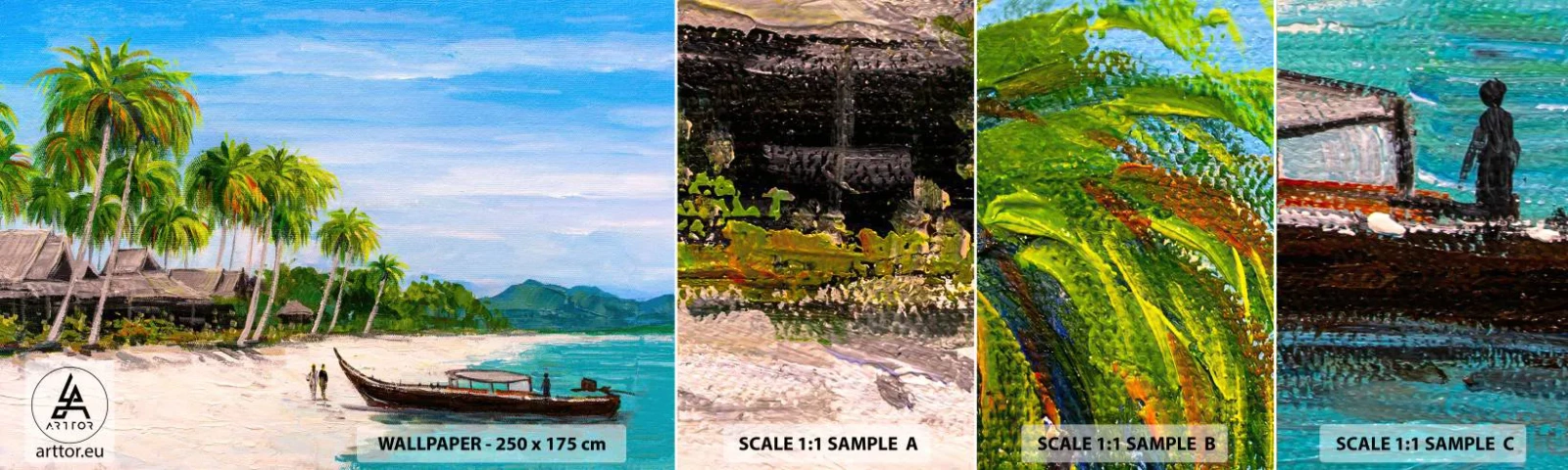 Vzorka Fototapeta Standard Eco - Exotický sen - Pláž, Exotika, palmy - 100x30 cm