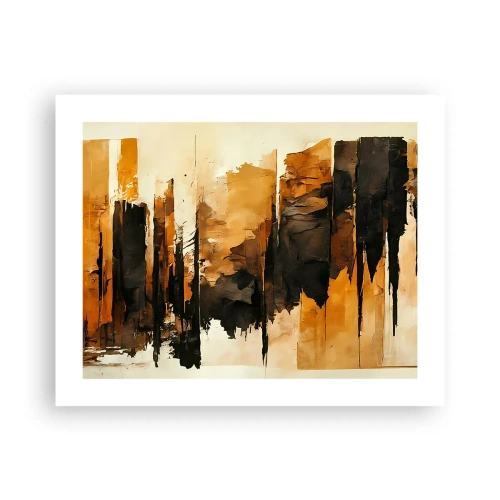 Plagát - Harmónia čiernej a zlatej - 50x40 cm