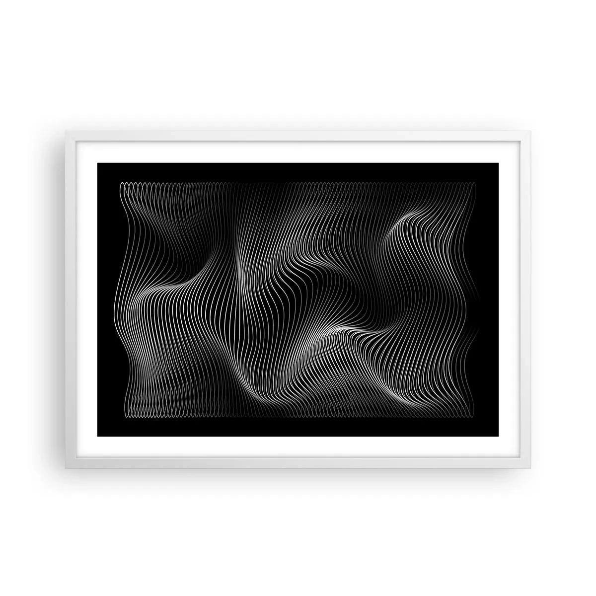 Plagát v bielom ráme - Tanec svetla v priestore - 70x50 cm