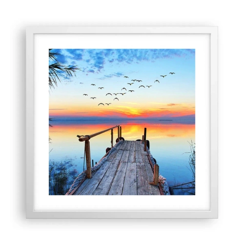 Plagát v bielom ráme - Je čas isť späť… - 40x40 cm