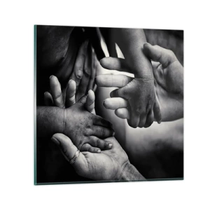 Obraz na skle - Byť človekom - 60x60 cm