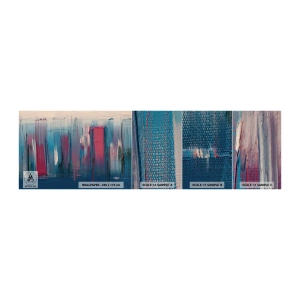 Vzorka fototapety Premium Sand - Vertikálna kompozícia v modrej a červenej - Kus, Abstrakcia, Maľovať - 100x30 cm