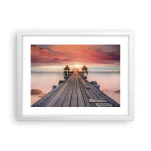 Plagát v bielom ráme - Západ na východe - 40x30 cm