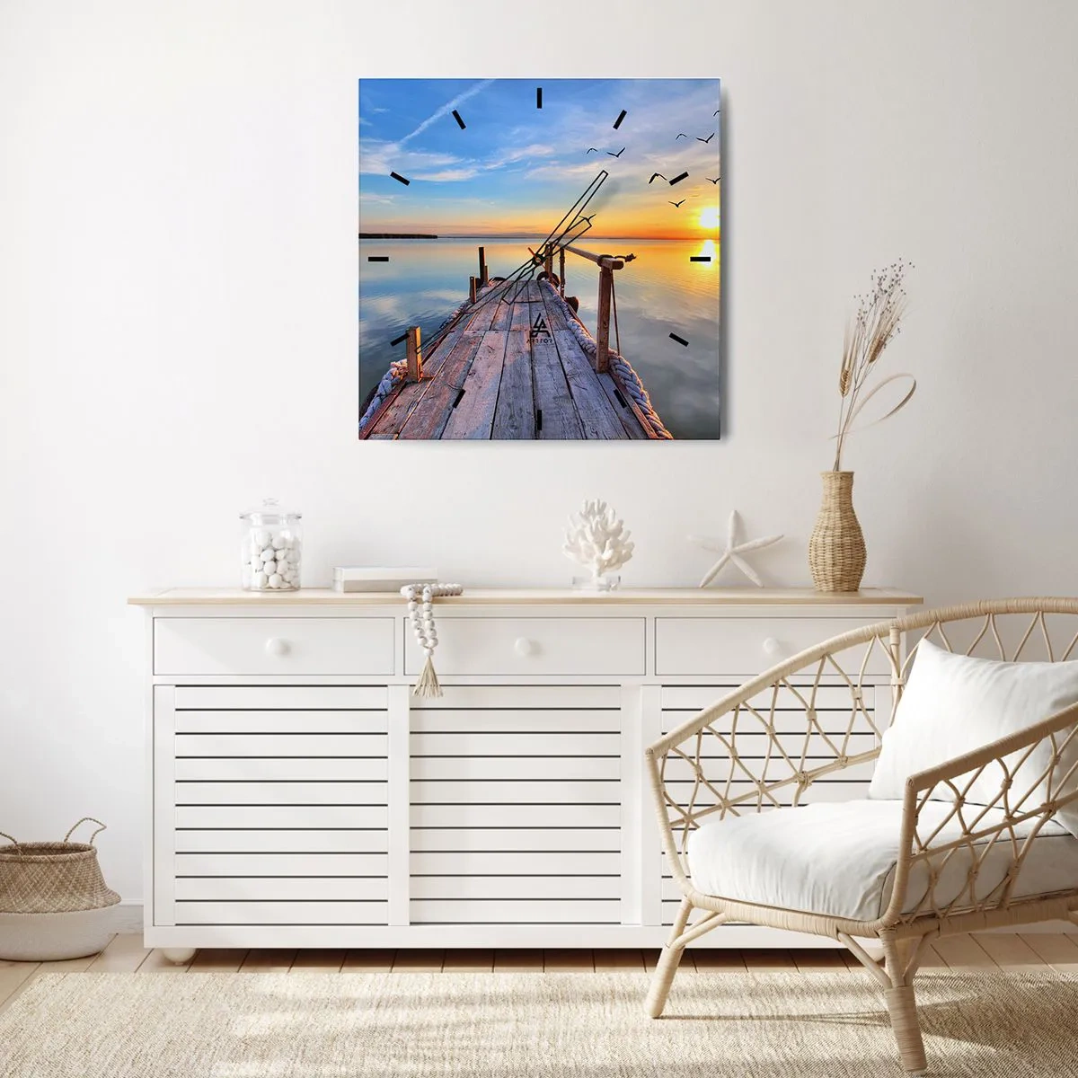 Nástenné hodiny - Ísť pred seba smerom k slnku - 30x30 cm