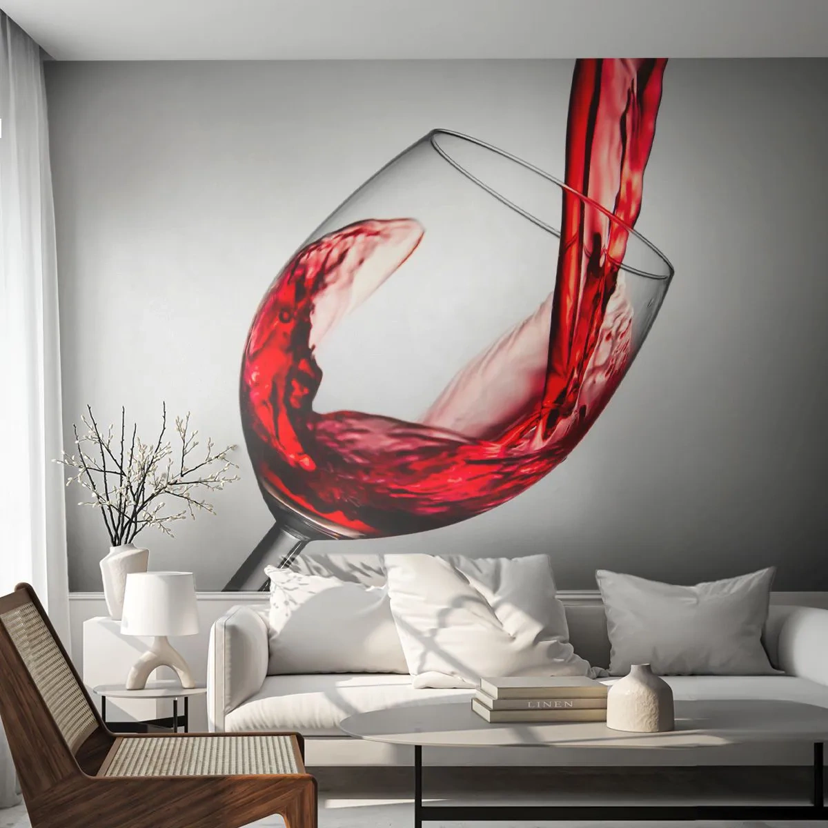 Fototapeta Premium Sand - Farba - pohyb - zvuk - Pohár na víno, červené víno, Gastronómia - 400x280 cm