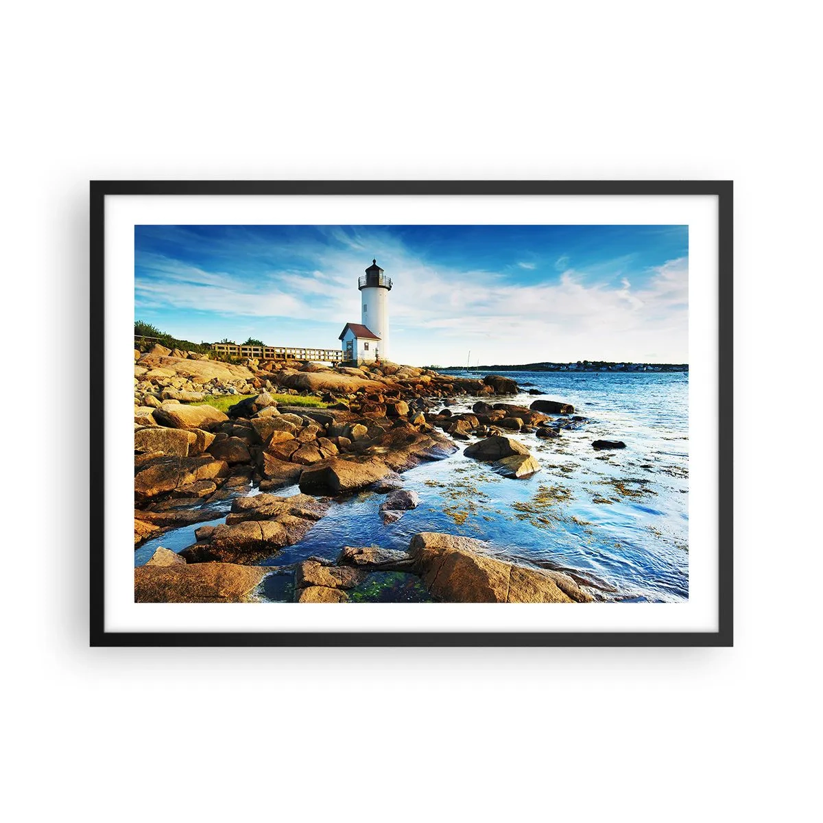 Plagát v čiernom ráme - Vráťte sa šťastne, čakám - 70x50 cm