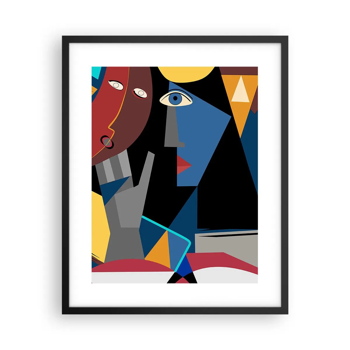 Plagát v čiernom ráme - Konverzácia kubistov - 40x50 cm