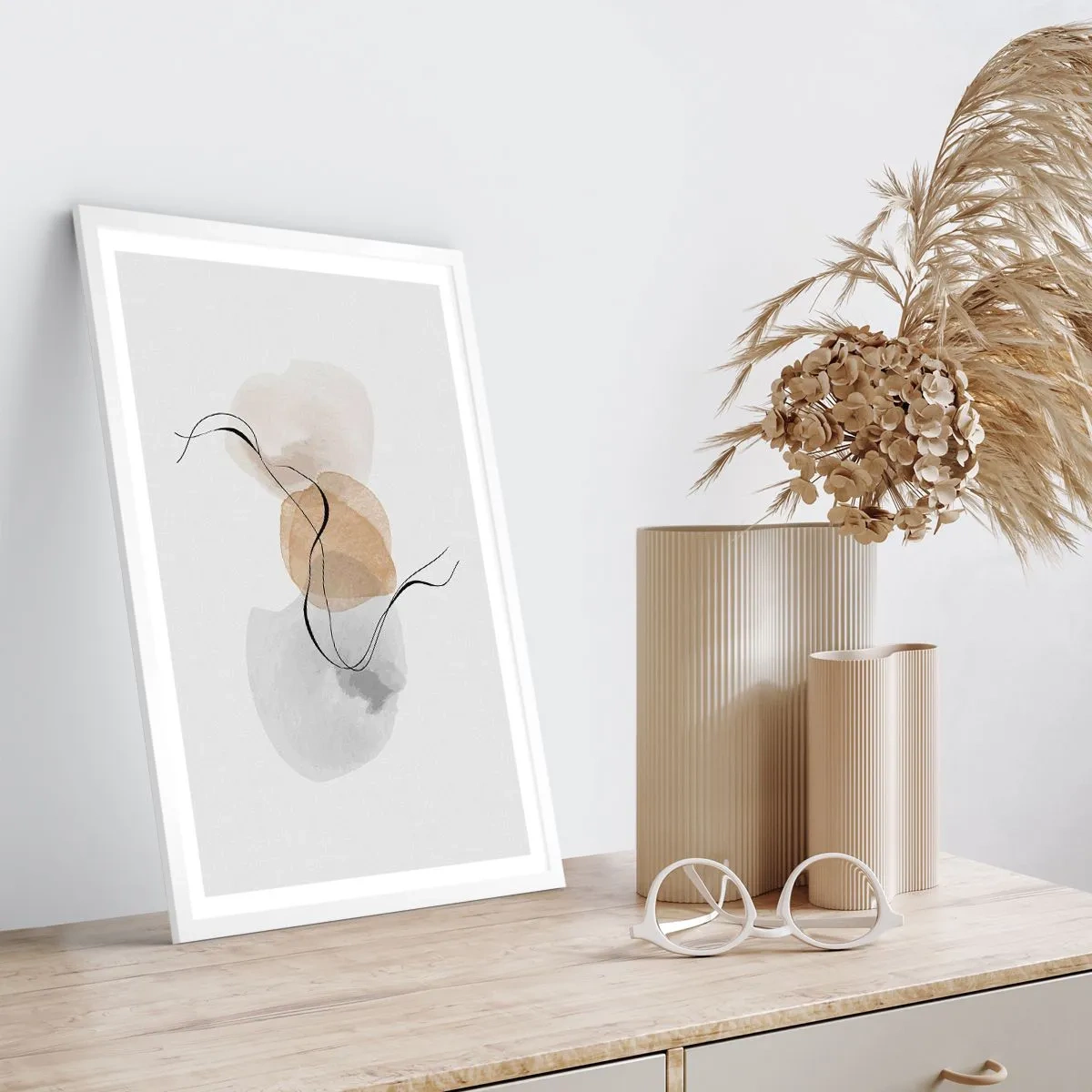 Plagát v bielom ráme - Vzdušné korálky - 30x40 cm