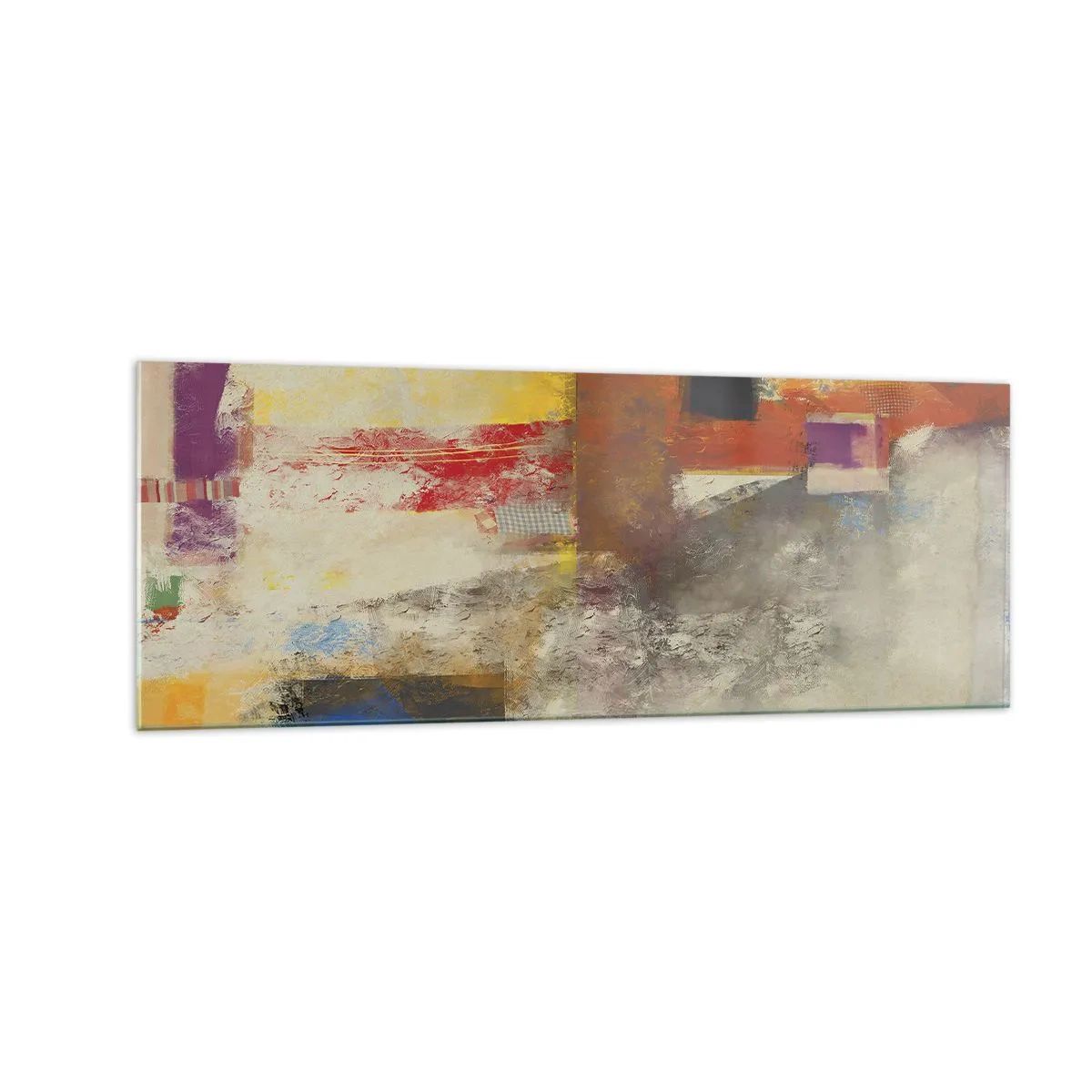 Obraz na skle - Geometria farieb - 140x50 cm