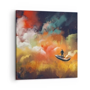 Obraz na plátne - Loďou cez galaxiu - 60x60 cm