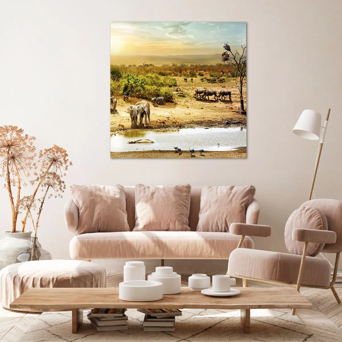 Obraz na plátne - „Z raja opäť pramenila rieka…“ - 60x60 cm