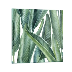 Obraz na skle - Proste zelená - 60x60 cm