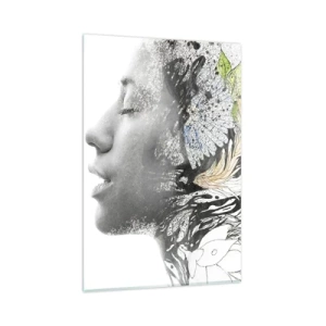 Obraz na skle - Ponorená do prírody - 80x120 cm