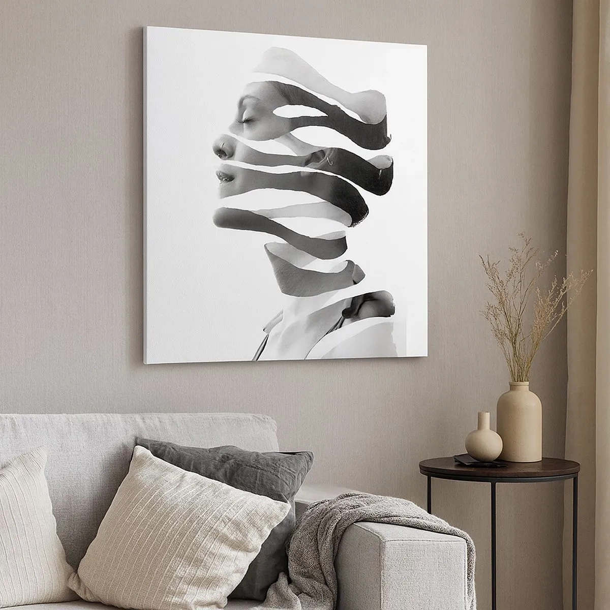 Obraz na plátne - Surrealistický portrét - 30x30 cm