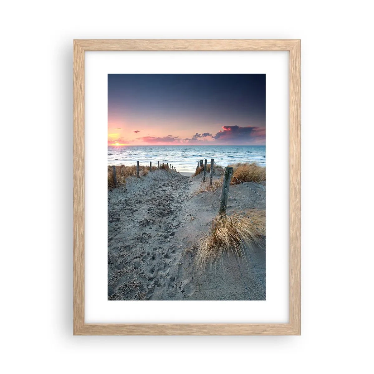 Plagát v ráme zo svetlého duba - Šiel by som s tebou na kraj světa… - 30x40 cm