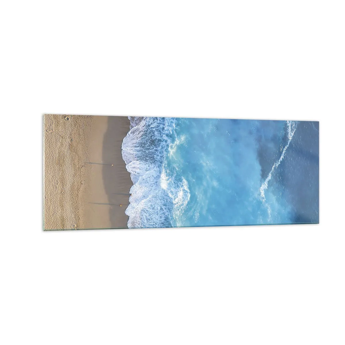 Obraz na skle - Sila modrej - 140x50 cm