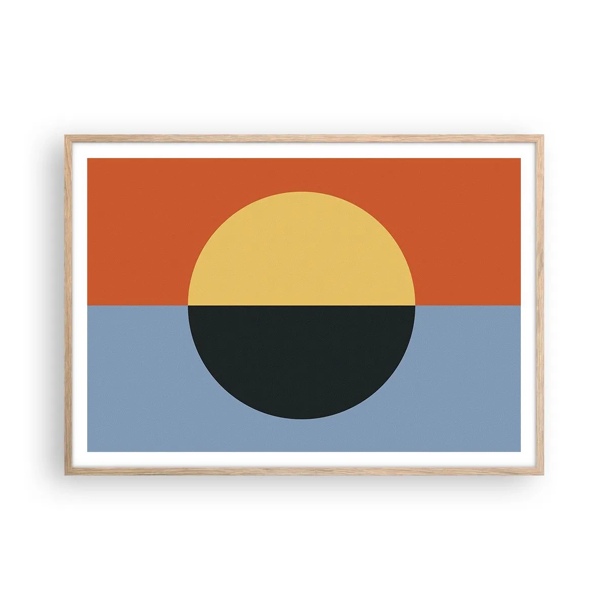 Plagát v ráme zo svetlého duba - Kompozícia tepla a chladu - 100x70 cm