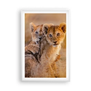 Plagát v bielom ráme - Nevyrušovať! Hrajme sa - 61x91 cm