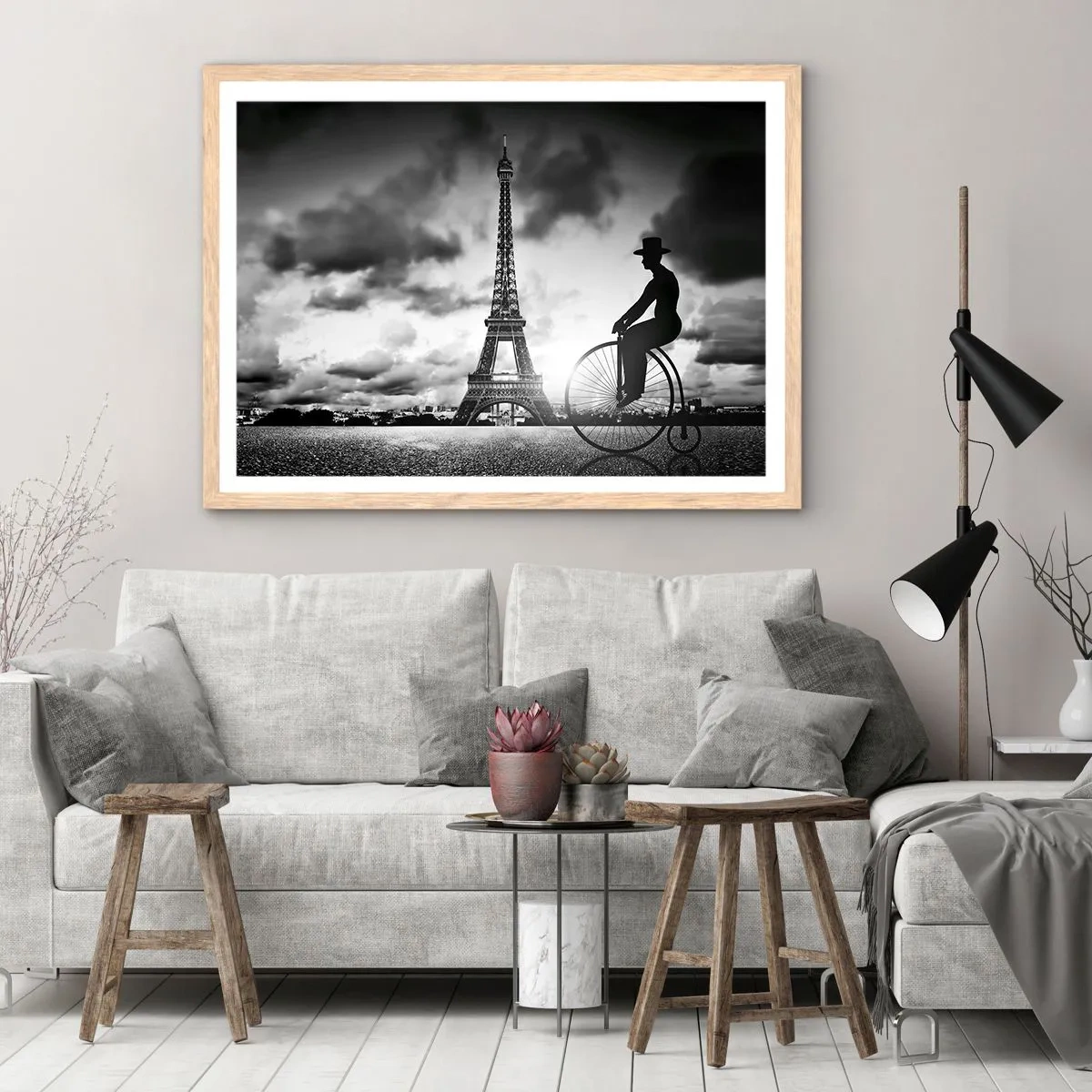 Plagát v ráme zo svetlého duba - Túžba po Belle Epoque - 50x40 cm