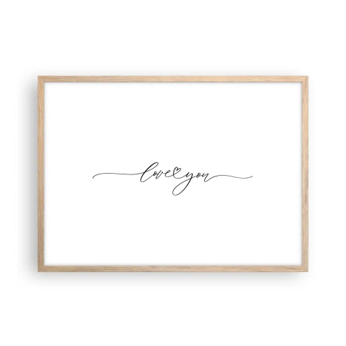 Plagát v ráme zo svetlého duba - Čierne na bielom - 70x50 cm