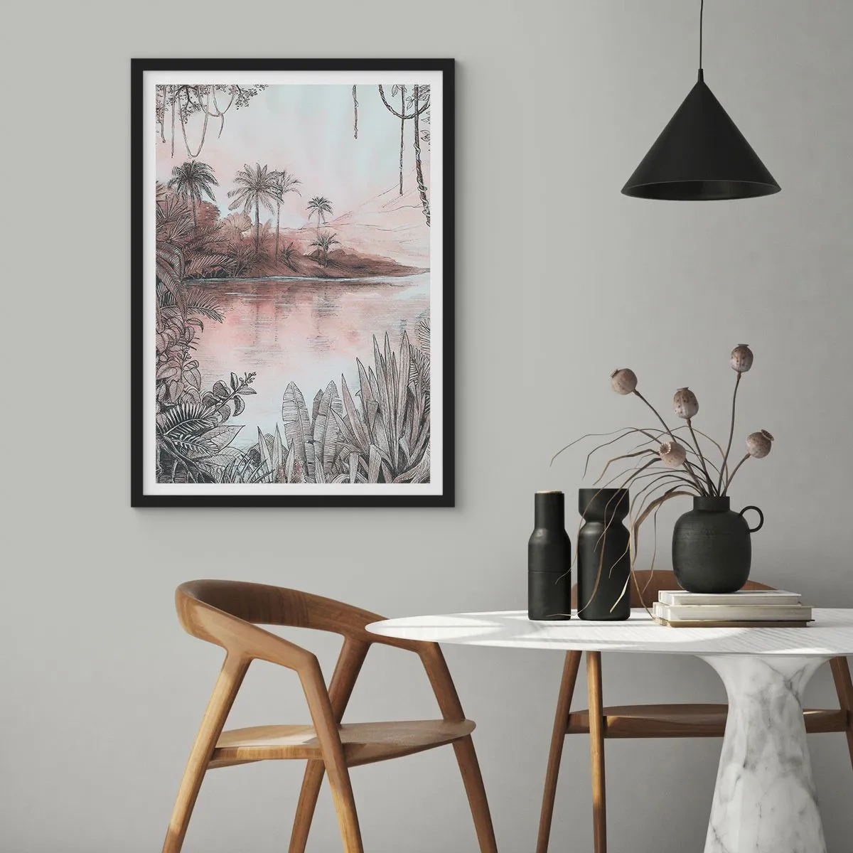 Plagát v čiernom ráme - Denník cestovateľa z 19. storočia - 61x91 cm