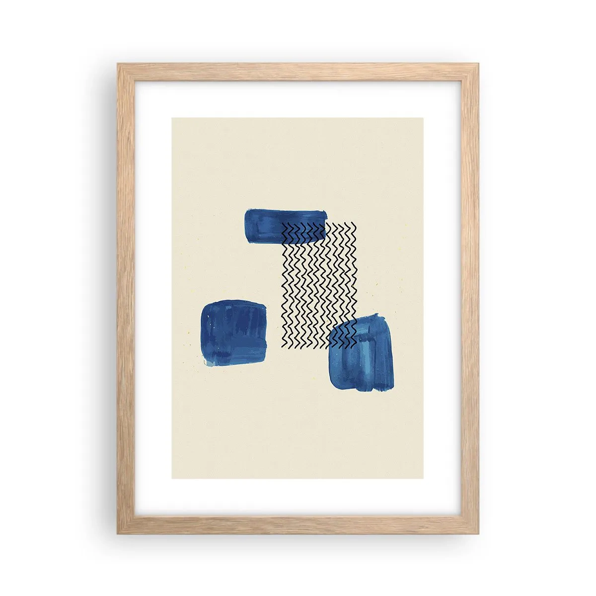 Plagát v ráme zo svetlého duba - Abstraktné kvarteto - 30x40 cm