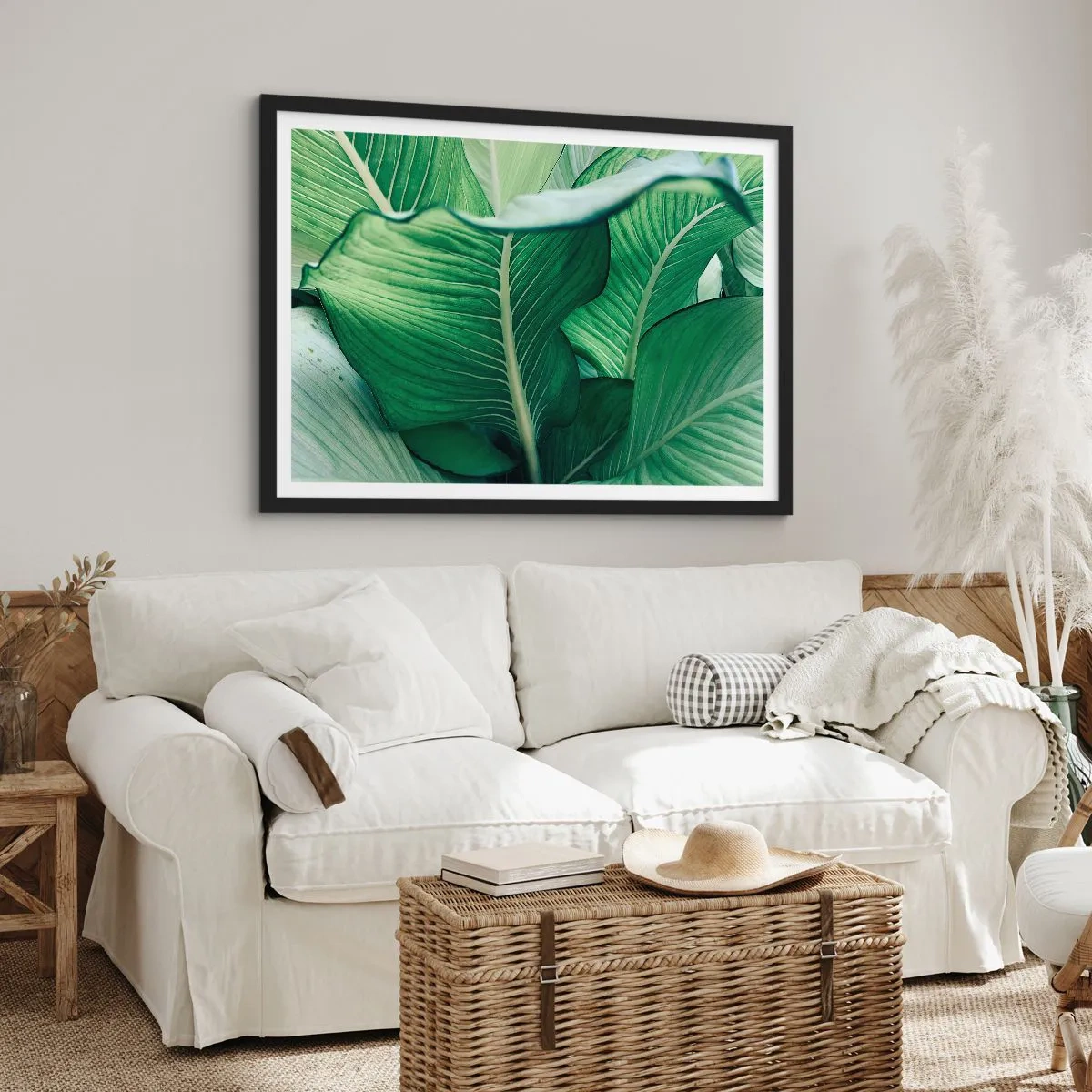 Plagát v čiernom ráme - Intenzívne zelený život - 70x50 cm