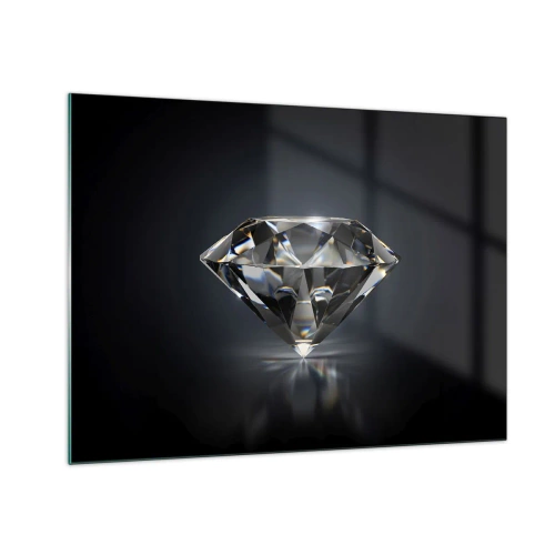 Obraz na skle - Trblietavý diamant na tmavom pozadí v elegantnom aranžmáne - 70x50cm - Best girls friend - Moderná nástenná dekorácia do obývacej izby a spálne ARTTOR