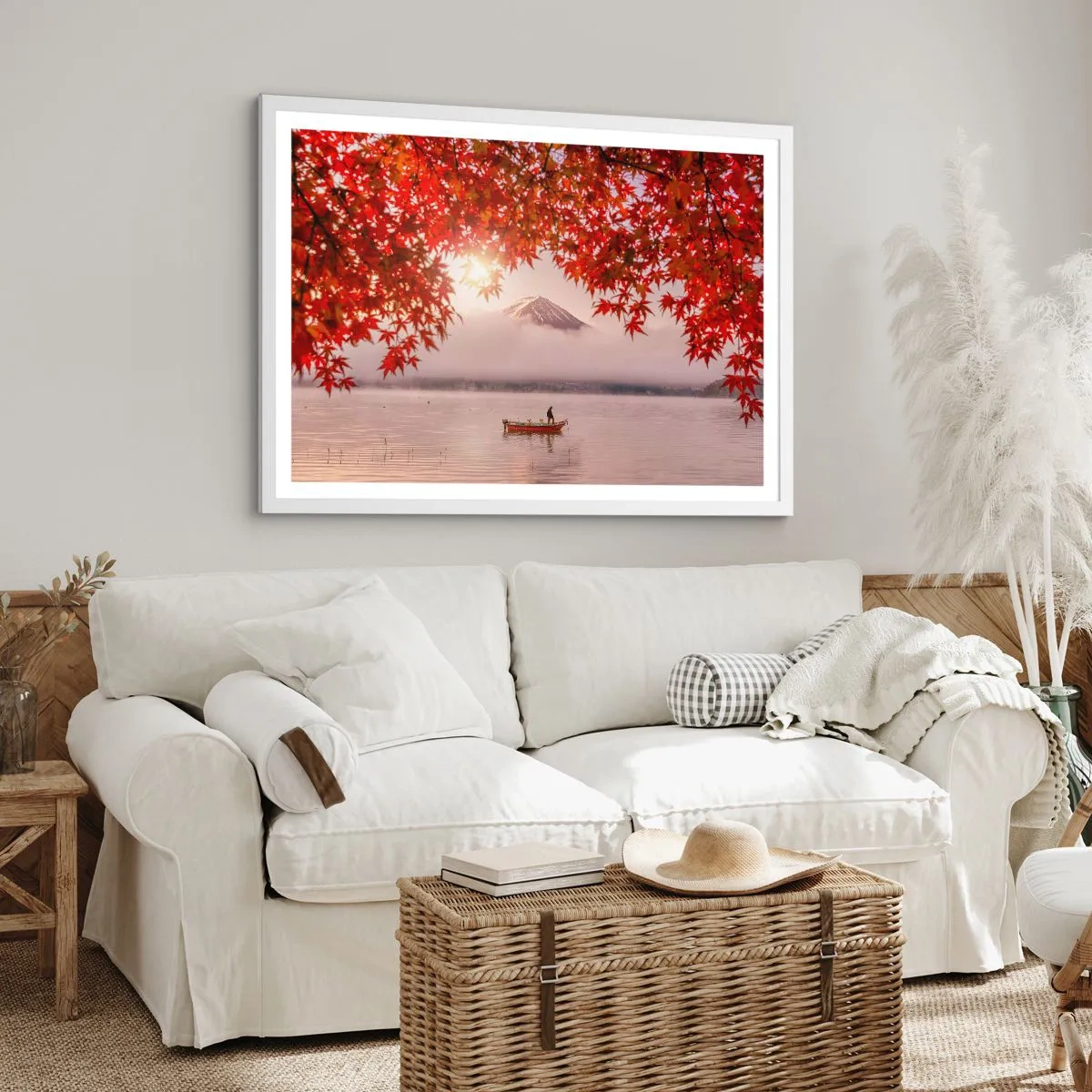 Plagát v bielom ráme - V japonskom štýle - 70x50 cm