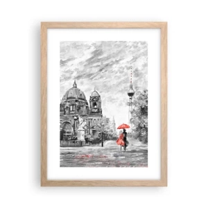 Plagát v ráme zo svetlého duba - Berlínske stretnutie - 30x40 cm