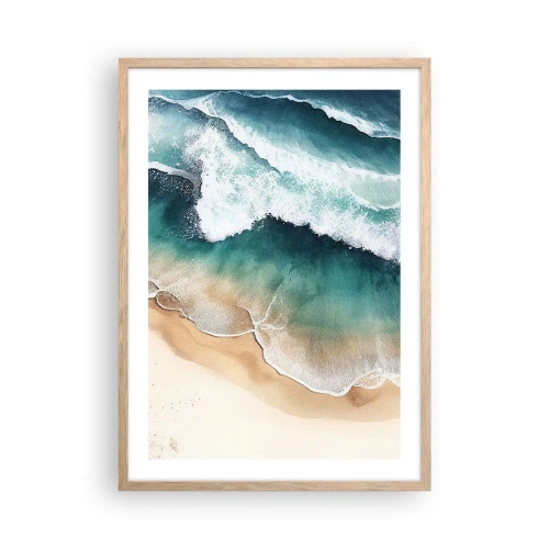 Plagát v ráme zo svetlého duba - Odveké stretnutie - 50x70 cm