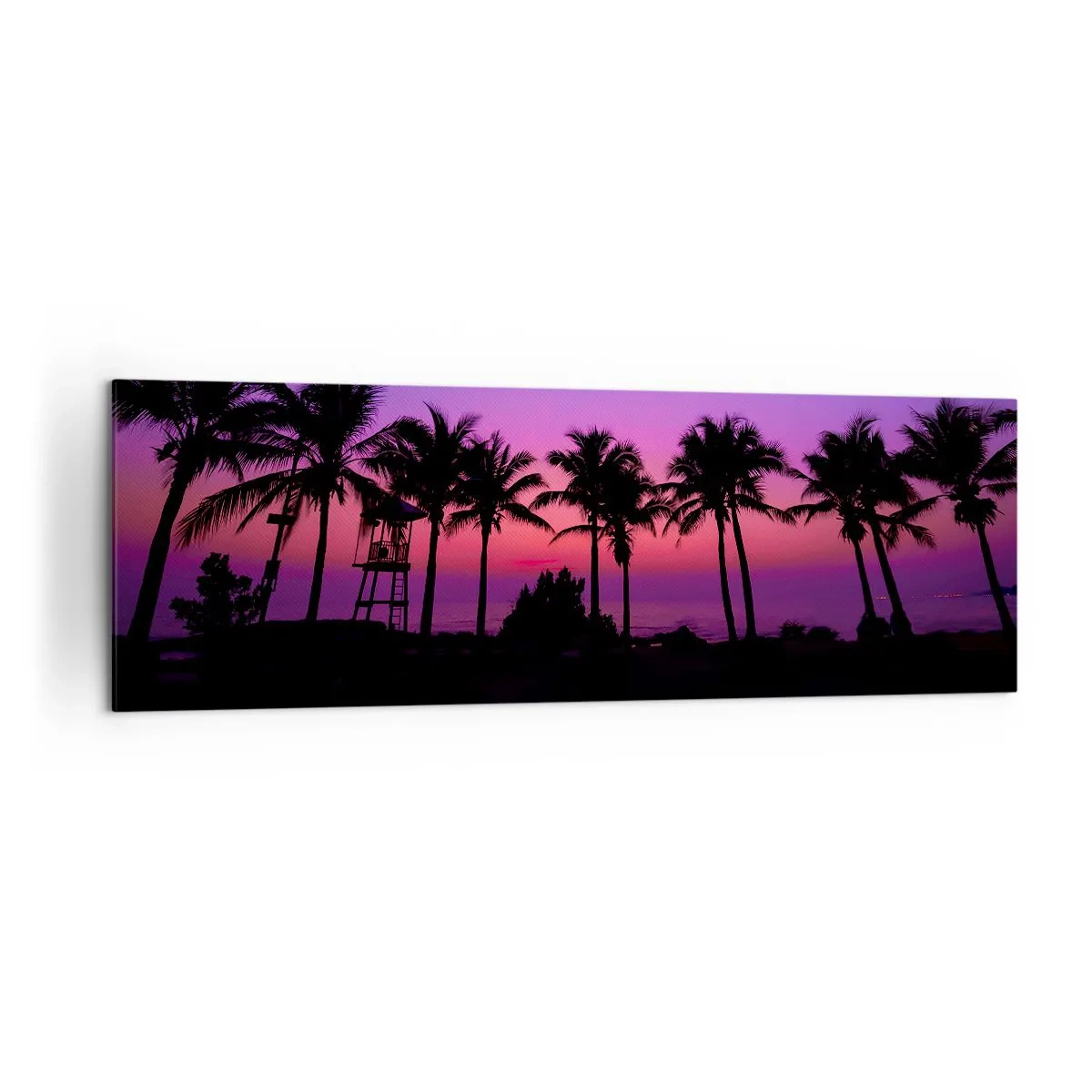 Obraz na plátne - Večer pod palmami - 160x50 cm