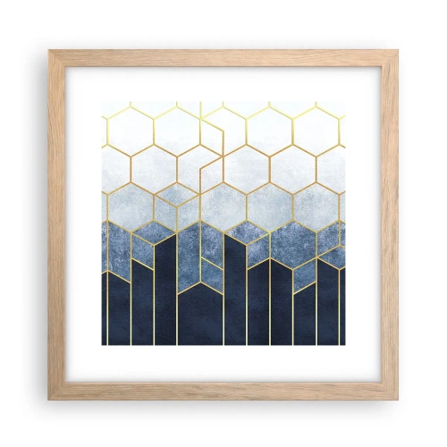 Plagát v ráme zo svetlého duba - Kompozícia v synkopickom rytme - 30x30 cm