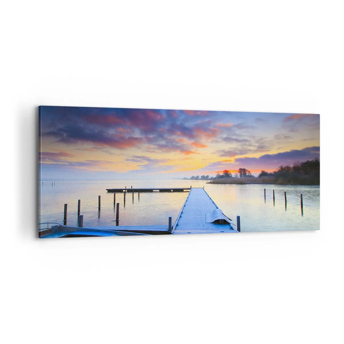 Obraz na plátne - Fialovo-zlatý pokoj - 120x50 cm