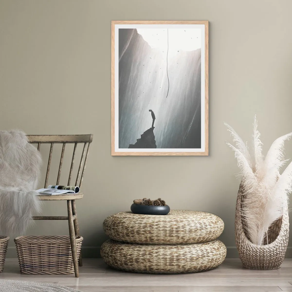 Plagát v ráme zo svetlého duba - Vždy máte na výber - 50x70 cm