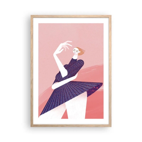 Plagát v ráme zo svetlého duba - Každý krok je tancom - 50x70 cm