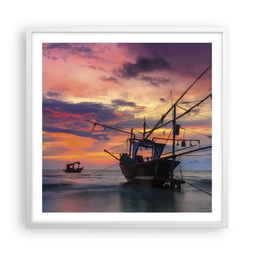Plagát v bielom ráme - Exotický večer - 60x60 cm