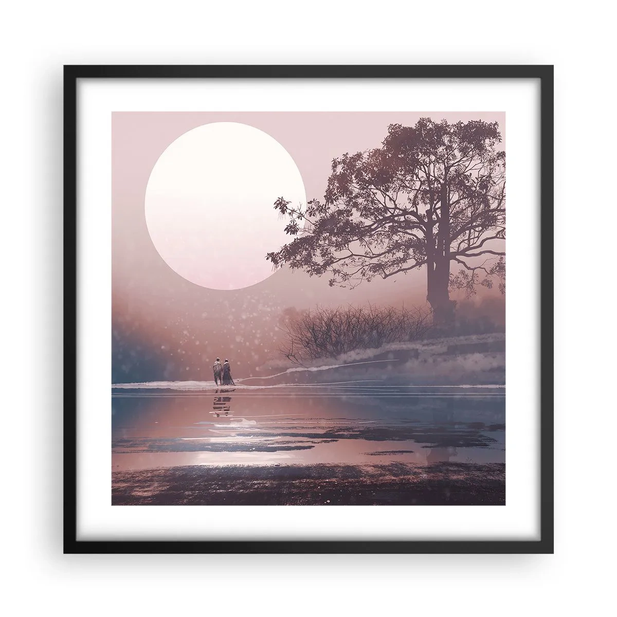 Plagát v čiernom ráme - Nočné zázraky - 50x50 cm